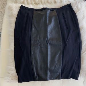 Ted Baker size 2 two tone material/ leather skirt